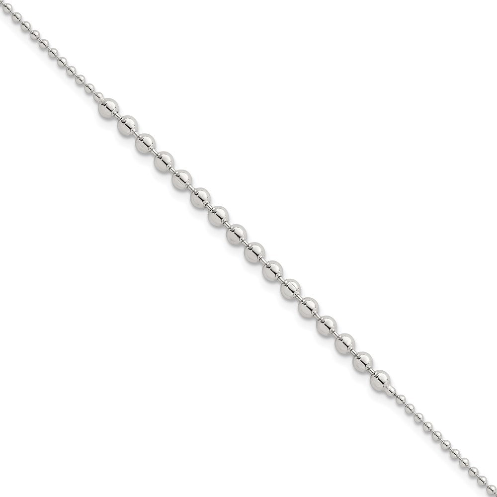 Sterling Silver Polished Beaded 7.5 Inch Bracelet