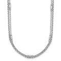 Sterling Silver Rhodium-plated Polished 2-strand 16 w/2in ext Necklace