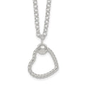Sterling Silver Polished and Twisted Heart 18 Inch Necklace