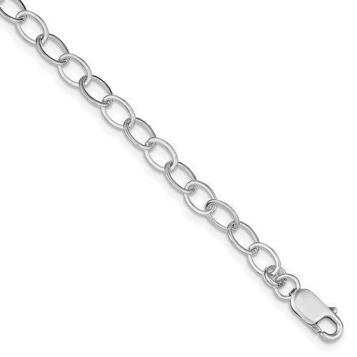 Sterling Silver Amore La Vita Rhod-pl 7.5 inch Fancy Link Charm Bracelet