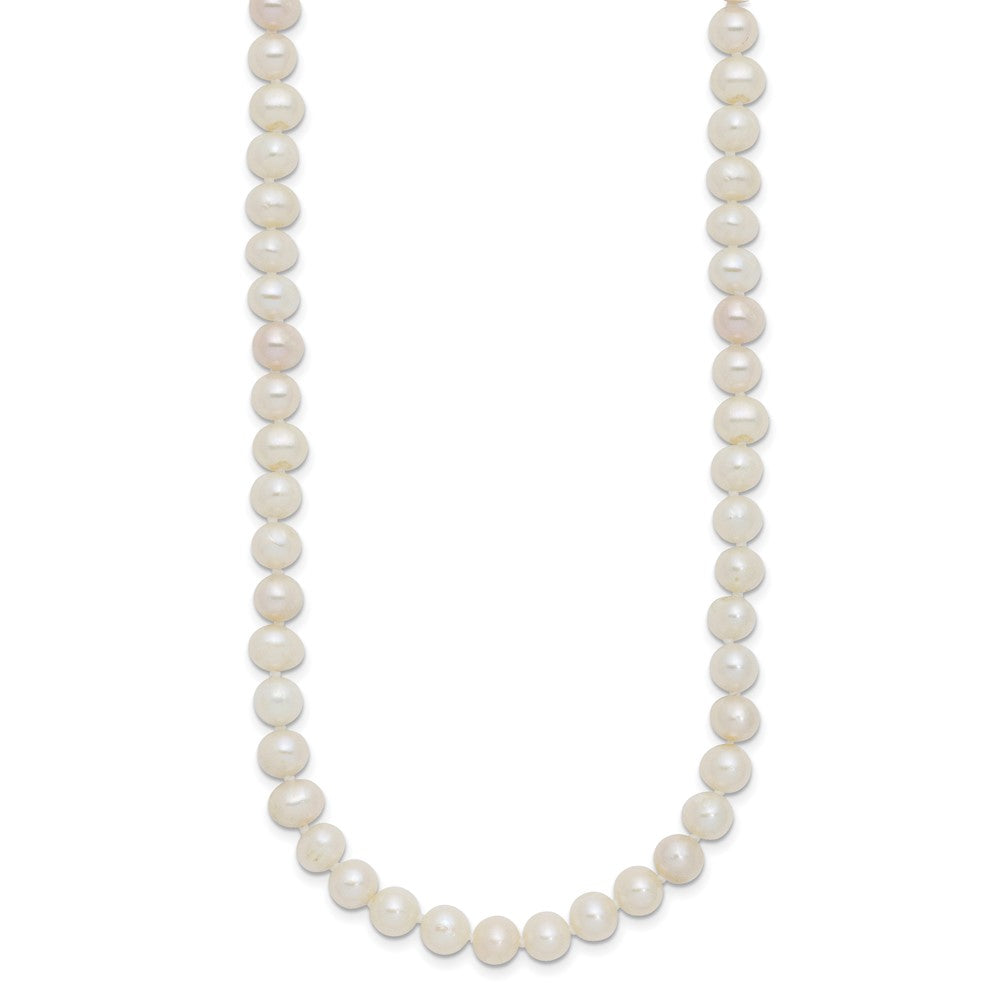 Sterling Silver Rhodium-plated 6-7mm White FWC Pearl Necklace