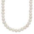 Sterling Silver Rhodium-plated 6-7mm White FWC Pearl Necklace