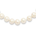 Sterling Silver Rhodium-plated 9-10mm White FWC Pearl Necklace