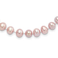 Sterling Silver Rhodium-plated 7-8mm Purple FWC Pearl Necklace