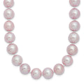 Sterling Silver Rhodium-plated 9-10mm Purple FWC Pearl Necklace