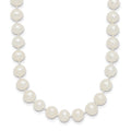 Sterling Silver Rhodium-plated 5-6mm White FWC Pearl Necklace