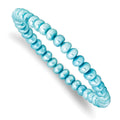 6-7mm Teal Button Freshwater Cultured Pearl Stretch Bracelet
