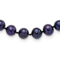 Sterling Silver Rhod-plated 6-7mm Black FWC Pearl Necklace