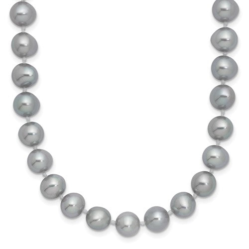 Sterling Silver Rhodium 7-8mm Grey FWC Pearl Necklace