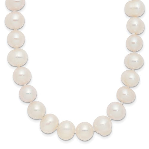 9-10mm White Semi-round Freshwater Cultured Pearl Endless Necklace