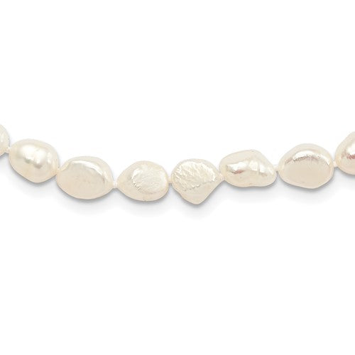 9-10mm White Baroque Freshwater Cultured Pearl Endless 64 inch Necklace