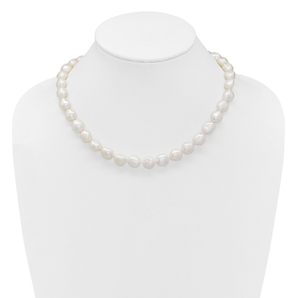 Sterling Silver RH 11-12mm White Baroque FWC Pearl 20in Necklace