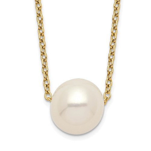 Sterling Silver Gold-plated 8-9mm FWC Pearl 18inch Necklace