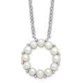 Sterling Silver Rhodium-plated 3-3.5mm FWC Pearl 1.75in ext Necklace