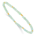 Sterling Silver Gold-plated 3mm Blue Quartz Stretch Bracelet