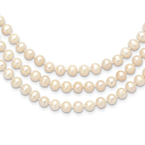 7-8mm White Freshwater Cultured Pearl 76in Slip on Necklace