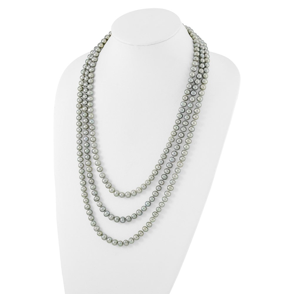 7-8mm Grey Freshwater Cultured Pearl 76in Slip on Necklace