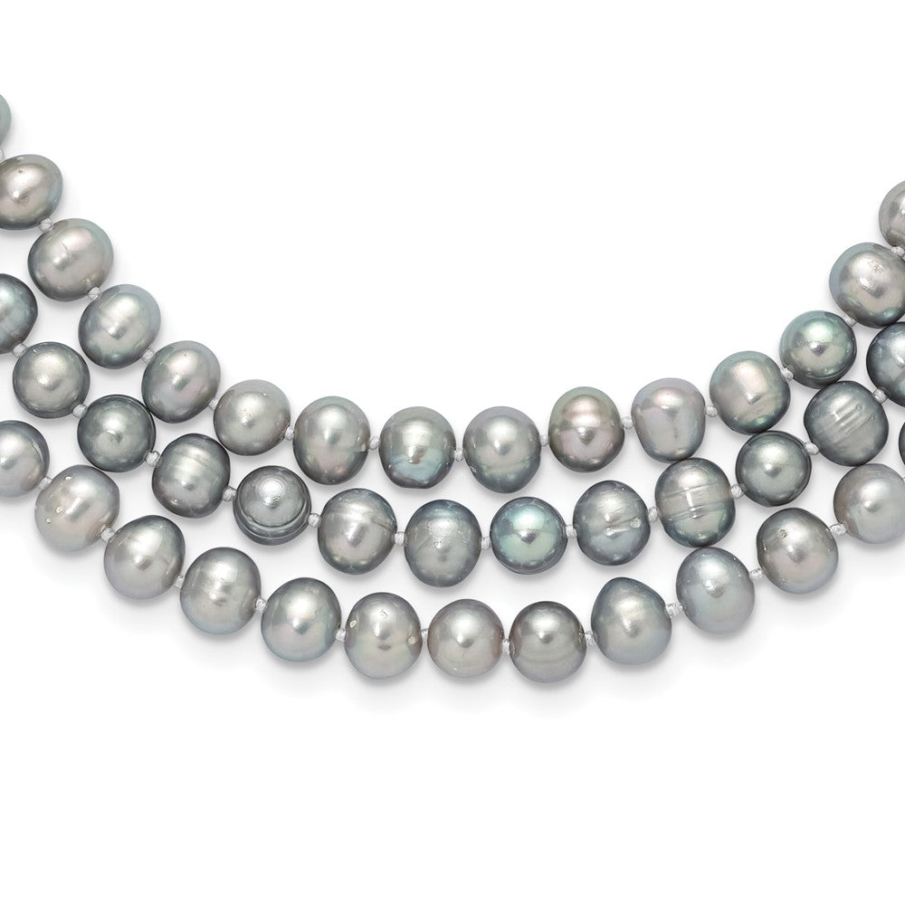 7-8mm Grey Freshwater Cultured Pearl 76in Slip on Necklace