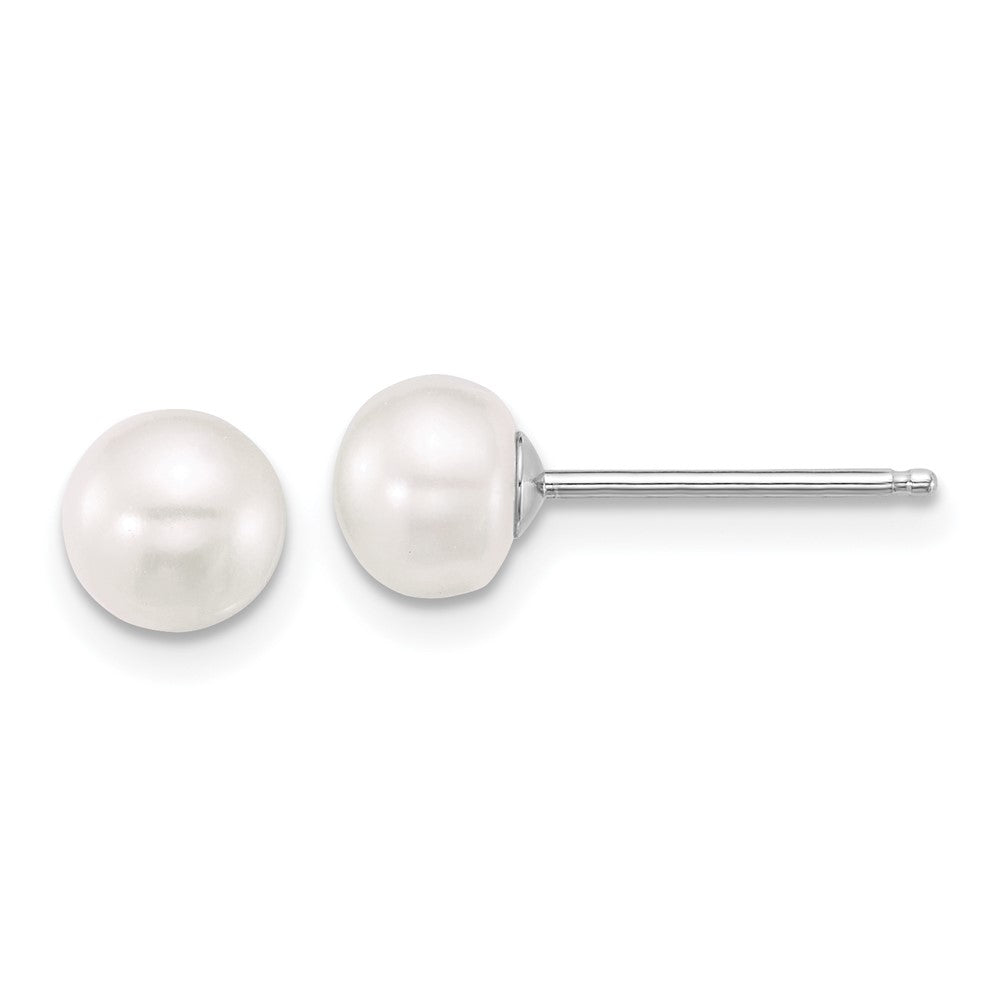 Sterling Silver Rh-plated White FWC Pearl Necklace/Bracelet/Earring Set