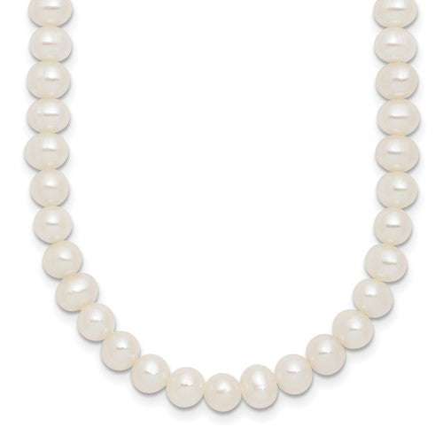 Sterling Silver Rh-plated 6-7mm FWC Pearl 14in w/2in ext Choker