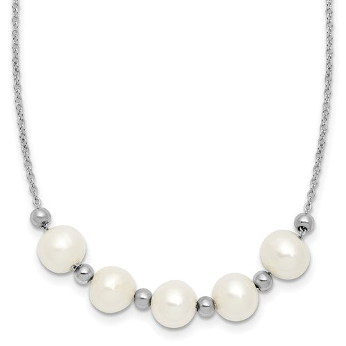 Sterling Silver Rhodium-plated FWC Pearl 16in with 2in ext Necklace