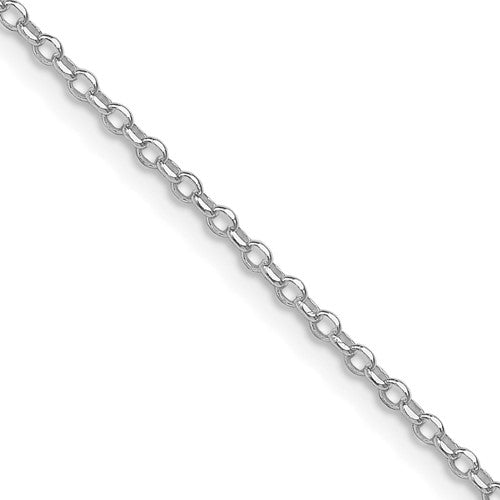 Sterling Silver Rhodium-plated 1.75mm Diamond-cut Rolo Cable Chain
