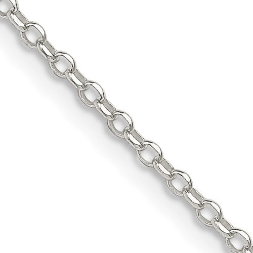 Sterling Silver 1.75mm Diamond-cut w/2in ext. Rolo Cable Chain