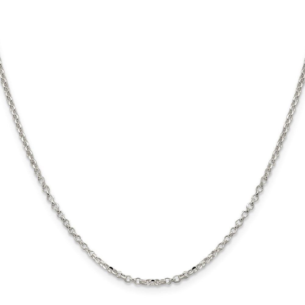 Sterling Silver 2.2mm Diamond-cut w/4in ext. Rolo Cable Chain