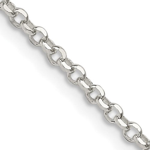 Sterling Silver 2.2mm Diamond-cut Rolo Cable Chain