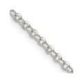 Sterling Silver 2.2mm Diamond-cut w/4in ext. Rolo Cable Chain