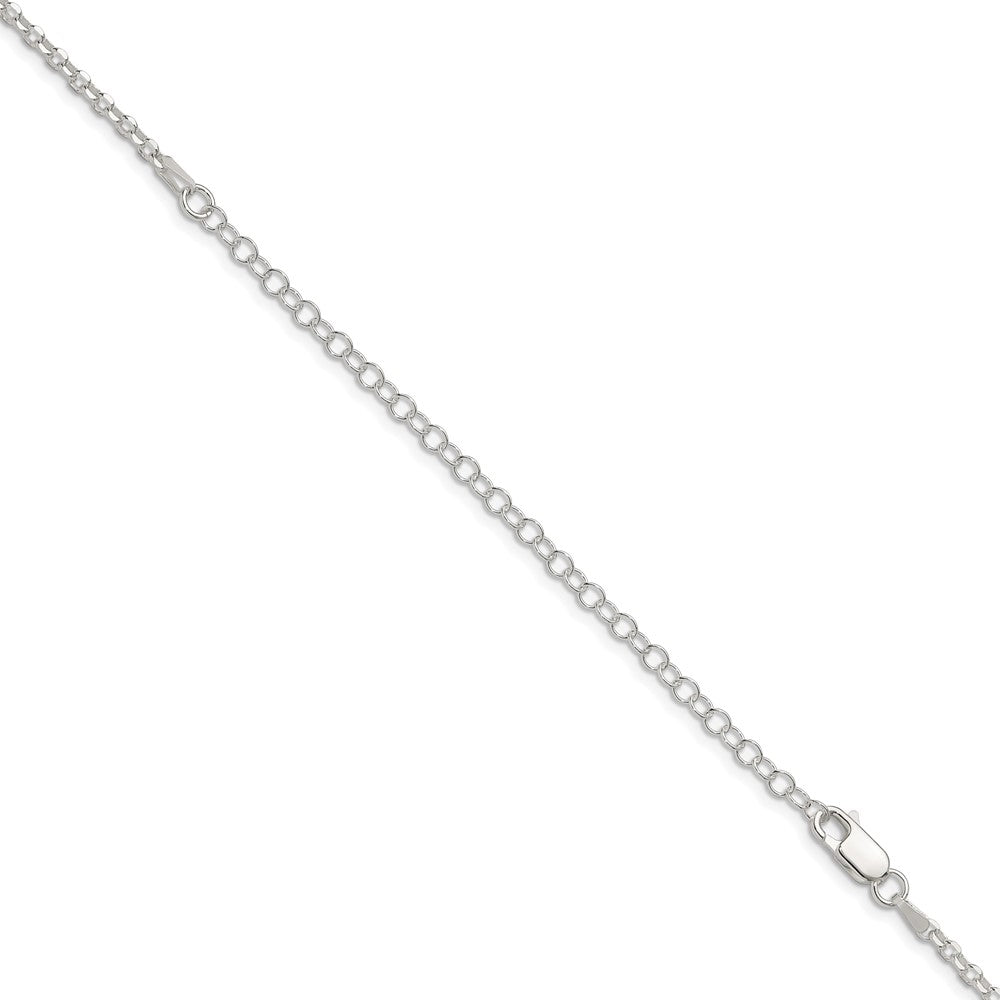 Sterling Silver 2.6mm Diamond-cut w/4in ext. Rolo Cable Chain
