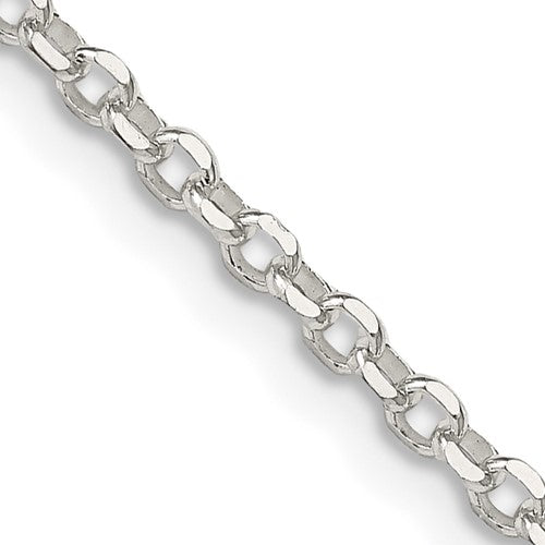 Sterling Silver 2.6mm Diamond-cut w/4in ext. Rolo Cable Chain