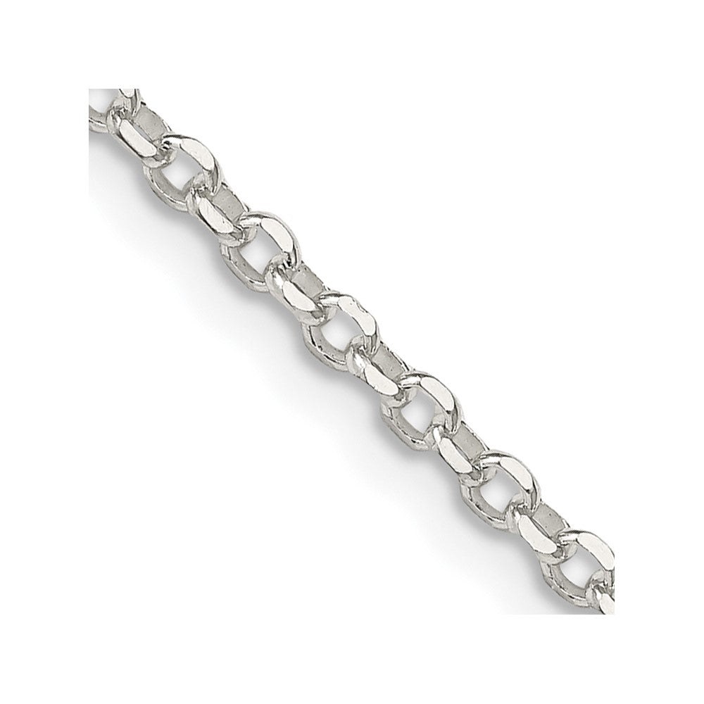 Sterling Silver 2.6mm Diamond-cut w/4in ext. Rolo Cable Chain