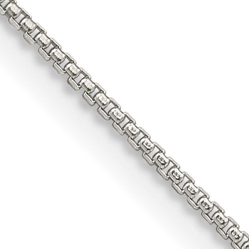 Sterling Silver 1mm Round Box Chain w/4in ext.