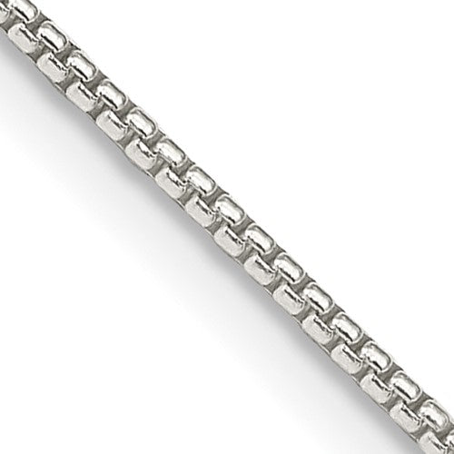Sterling Silver 1.25mm Round Box Chain w/2in ext.