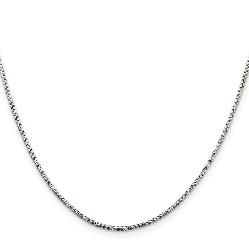 Sterling Silver 1.5mm Round Box Chain w/4in ext.