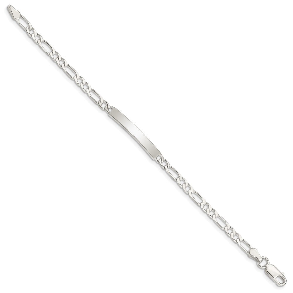 Sterling Silver Engraveable 6 in. Figaro Link ID Bracelet