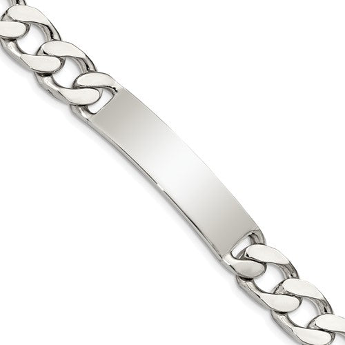 Sterling Silver 8.5inch Polished Engraveable Curb Link ID Bracelet