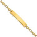 Sterling Silver Gold-tone 7.5 inch Hearts ID Bracelet