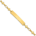 Sterling Silver Gold-tone 7.5 inch Cross ID Bracelet