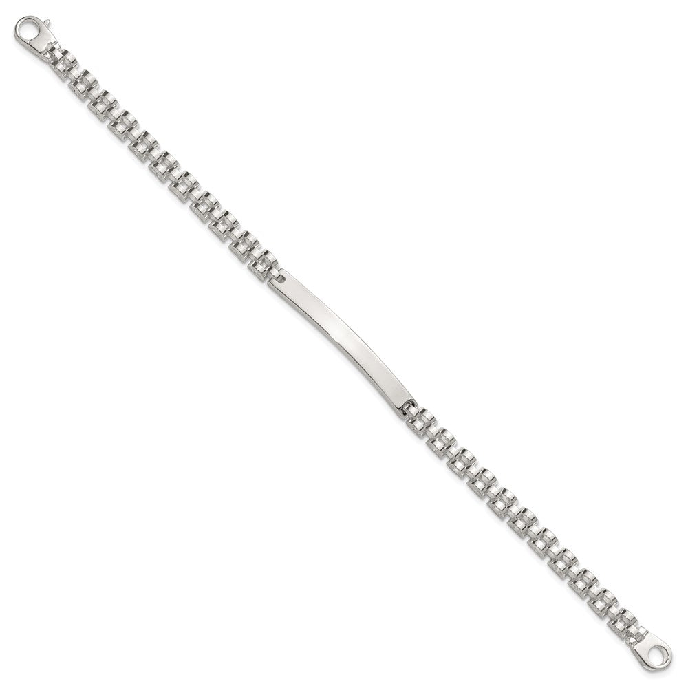 Sterling Silver Polished 8in Men's ID Bracelet