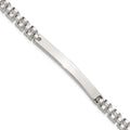 Sterling Silver Polished 8in Men's ID Bracelet