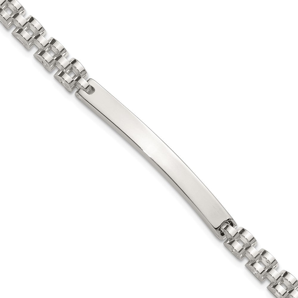 Sterling Silver Polished 8in Men's ID Bracelet