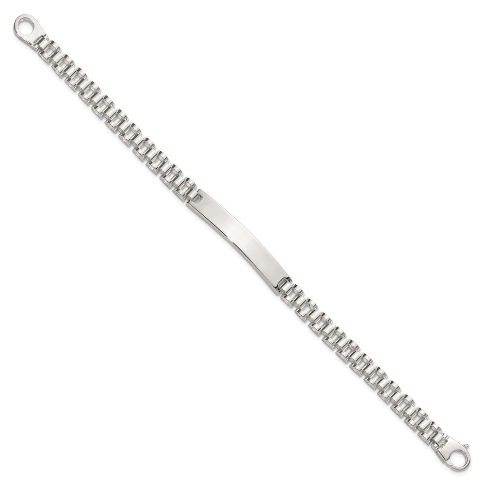 Sterling Silver Polished 8in Men's ID Bracelet