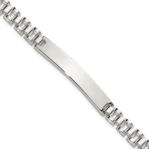 Sterling Silver Polished 8in Men's ID Bracelet