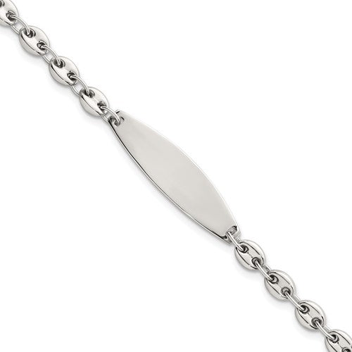 Sterling Silver Polished 5.0mm Anchor Link 7.5 Inch ID Bracelet