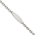 Sterling Silver Polished 5.0mm Anchor Link 7.5 Inch ID Bracelet