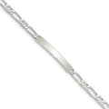 Sterling Silver Polished Engraveable Anchor Link ID Bracelet
