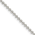 Sterling Silver 2mm Beaded Chain w/2in ext.