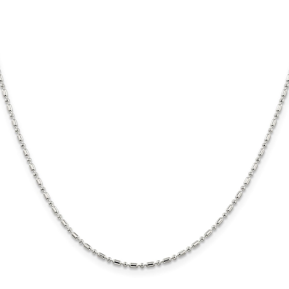 Sterling Silver 1.5mm Fancy Beaded Chain w/2in ext.